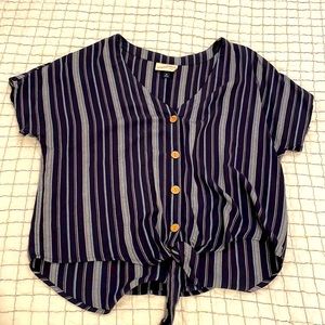 Striped short sleeve top